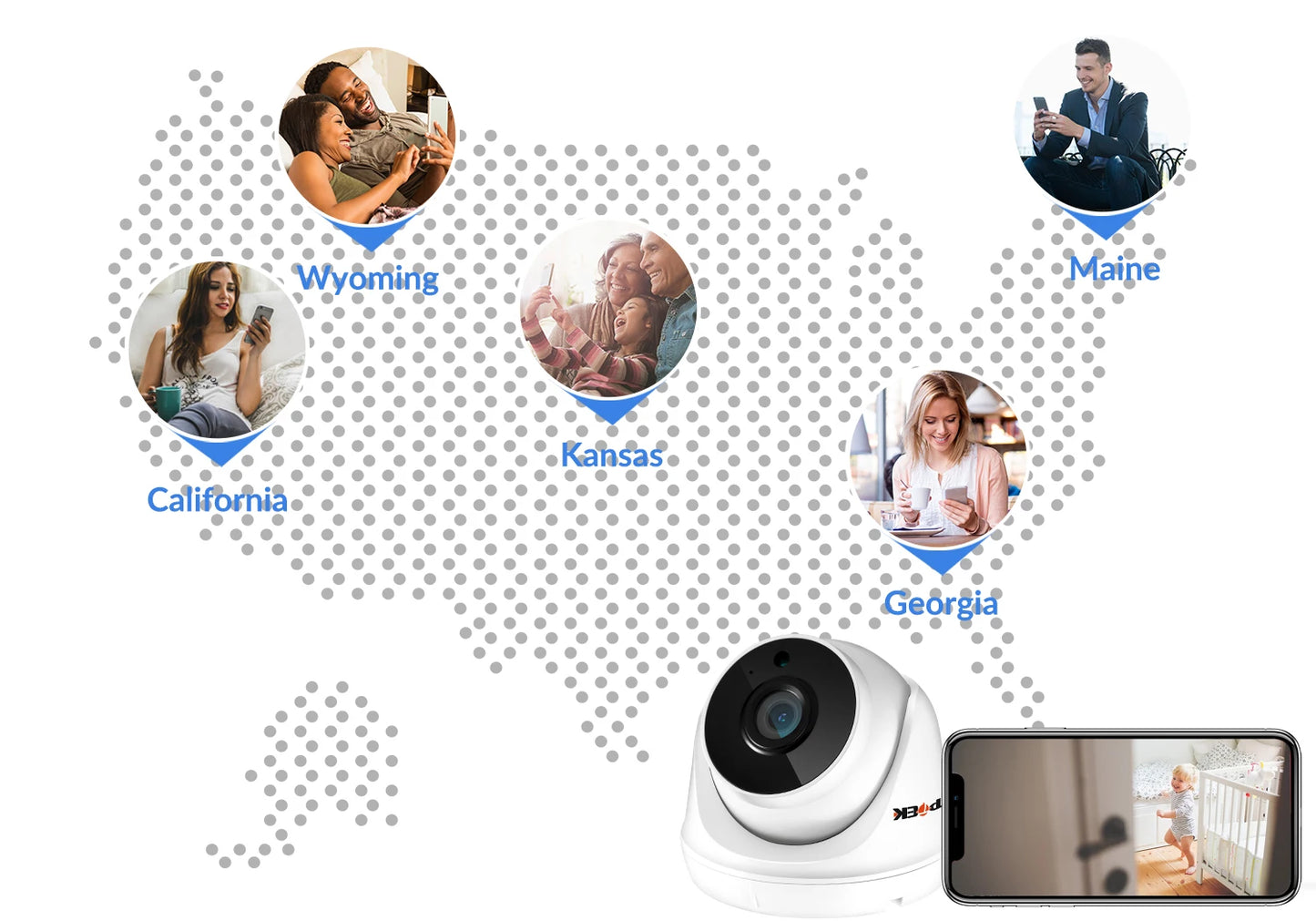 Caméra Wi-Fi 360° – Sécurité Intérieure & Extérieure