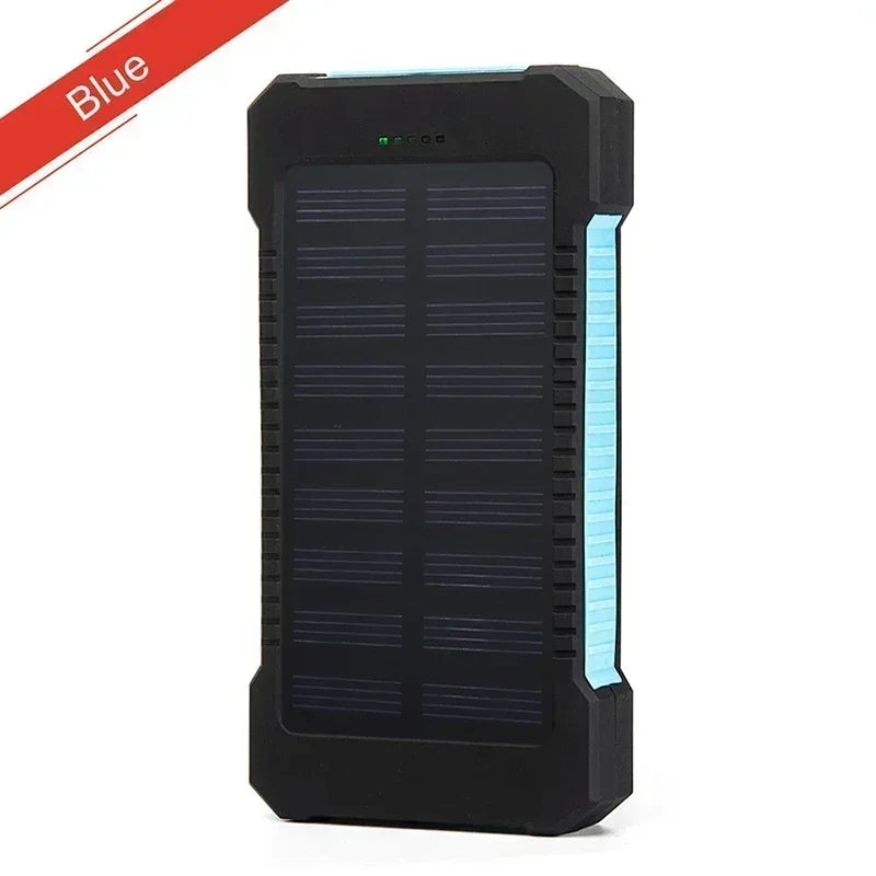 200000mAh Solar Power Bank External Battery Portable Charger Waterproof Powerbank W/ SOS Flashlight for IPhone Xiaomi Huawei