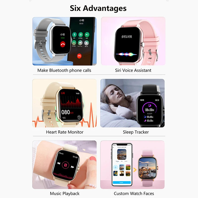 Montre Connectée Sport 1.83” – Fitness Tracker, Appels Bluetooth, Suivi Santé, Étanche – Smartwatch 2025 pour Hommes & Femmes, Compatible iOS & Xiaomi