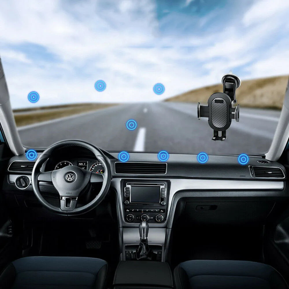 Support de téléphone voiture universel 360° – Bras rétractable & ventouse puissante – Compatible iPhone, Samsung, Xiaomi