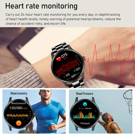 2025 New Business Smartwatch Men 1.3 HD 360*360 AMOLED Health Tracker Custom Photo Offers Today Gift Voice Assistant Watch Male