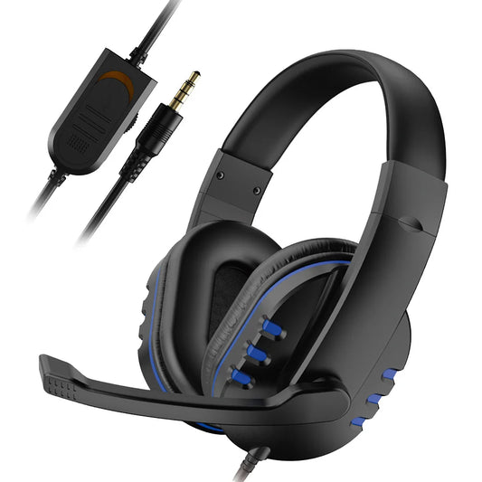 Casque de jeu filaire 3,5 mm, écouteurs de musique pour PS4, Play Station 4, PC, chat, ordinateur avec microphone Music For PS4 Play Station 4 Game PC Chat computer With Microphone
