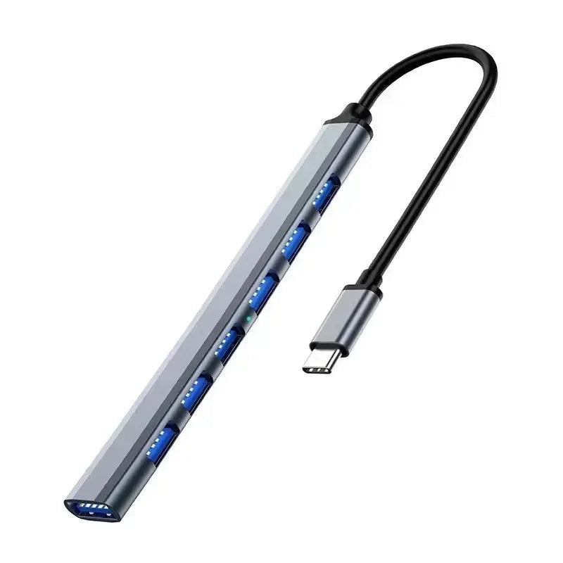 7 Ports USB 3.0 Type-C HUB Haute Vitesse – Adaptateur OTG et Station d’Accueil Multiport pour PC, Laptop, Disque Dur, Souris & Clavier