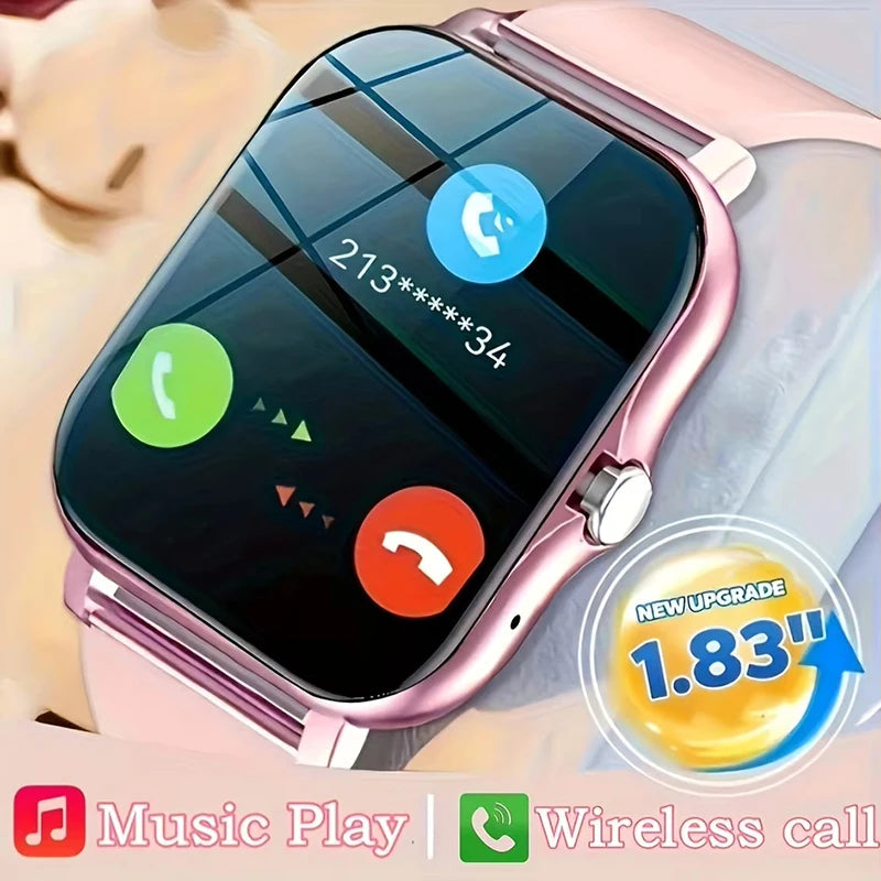 Montre Connectée Sport 1.83” – Fitness Tracker, Appels Bluetooth, Suivi Santé, Étanche – Smartwatch 2025 pour Hommes & Femmes, Compatible iOS & Xiaomi
