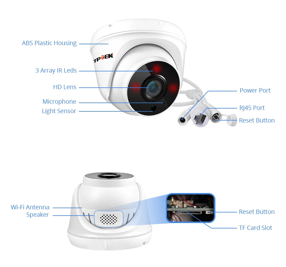Caméra Wi-Fi 360° – Sécurité Intérieure & Extérieure
