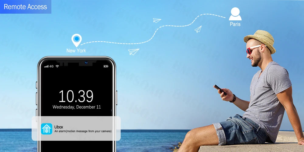 Caméra WiFi Mini 2024 – Vision Couleur Nuit, Détection PIR, Batterie Intégrée & Panneau Solaire – Sécurité HD