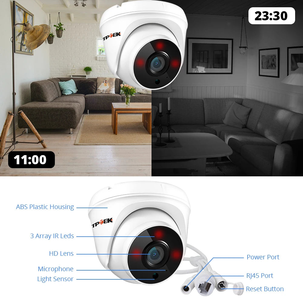 Caméra Wi-Fi 360° – Sécurité Intérieure & Extérieure