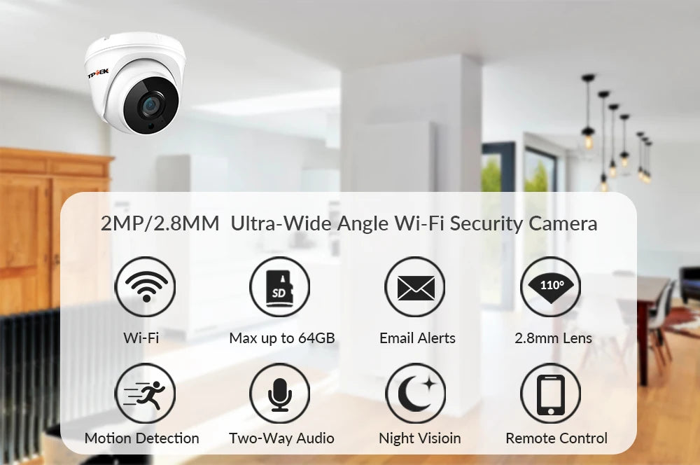 Caméra Wi-Fi 360° – Sécurité Intérieure & Extérieure