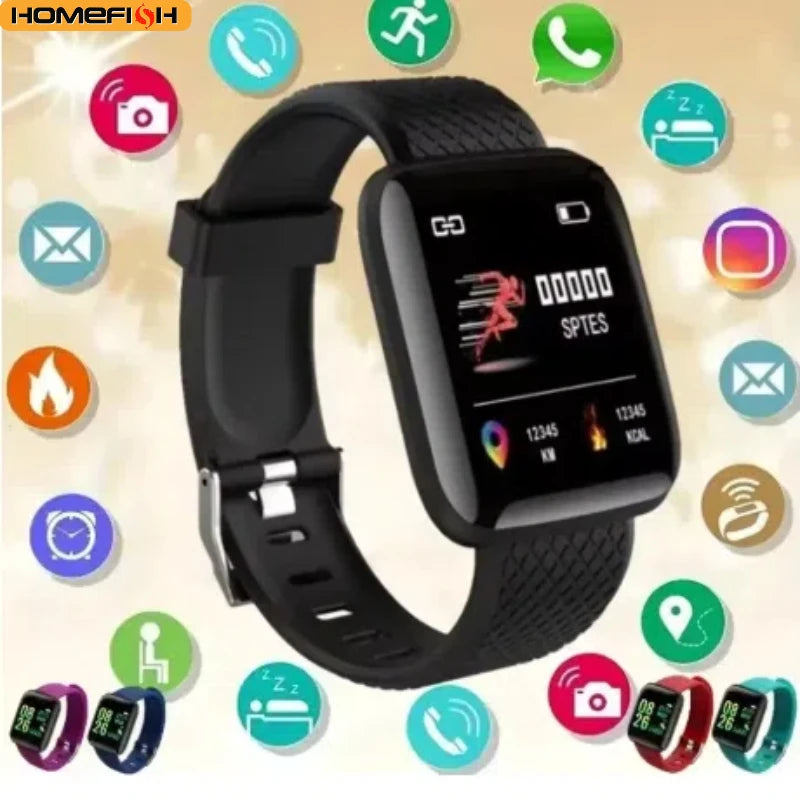 Montre Connectée Multifonction D13 / 116Plus – Smartwatch Sport avec Podomètre, Calories, Contrôle Musique, Notifications & Réveil – Pour Hommes, Femmes & Enfants