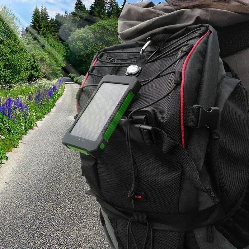 200000mAh Solar Power Bank External Battery Portable Charger Waterproof Powerbank W/ SOS Flashlight for IPhone Xiaomi Huawei