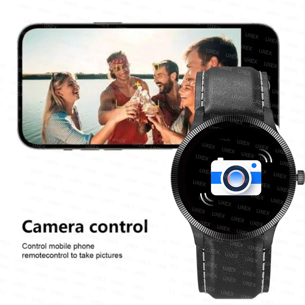 Montre Connectée Business 2025 – Écran AMOLED 1.3” HD 360×360, Assistant Vocal, Tracker Santé, Photo Personnalisée – Idée Cadeau Homme