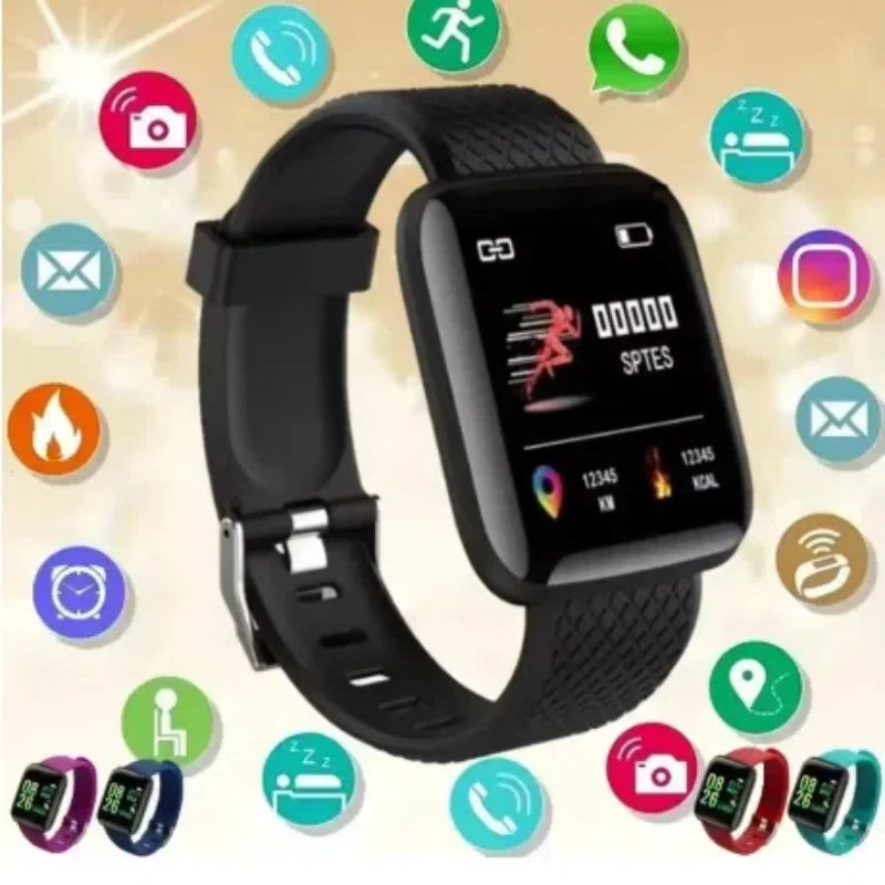 Montre Connectée Multifonction D13 / 116Plus – Smartwatch Sport avec Podomètre, Calories, Contrôle Musique, Notifications & Réveil – Pour Hommes, Femmes & Enfants