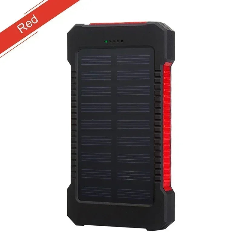 200000mAh Solar Power Bank External Battery Portable Charger Waterproof Powerbank W/ SOS Flashlight for IPhone Xiaomi Huawei