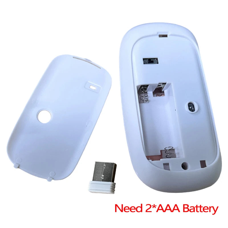 Souris sans fil Slim Bluetooth-compatible 2.4G Souris portable rechargeable/batterie sans fil pour ordinateur portable iPad