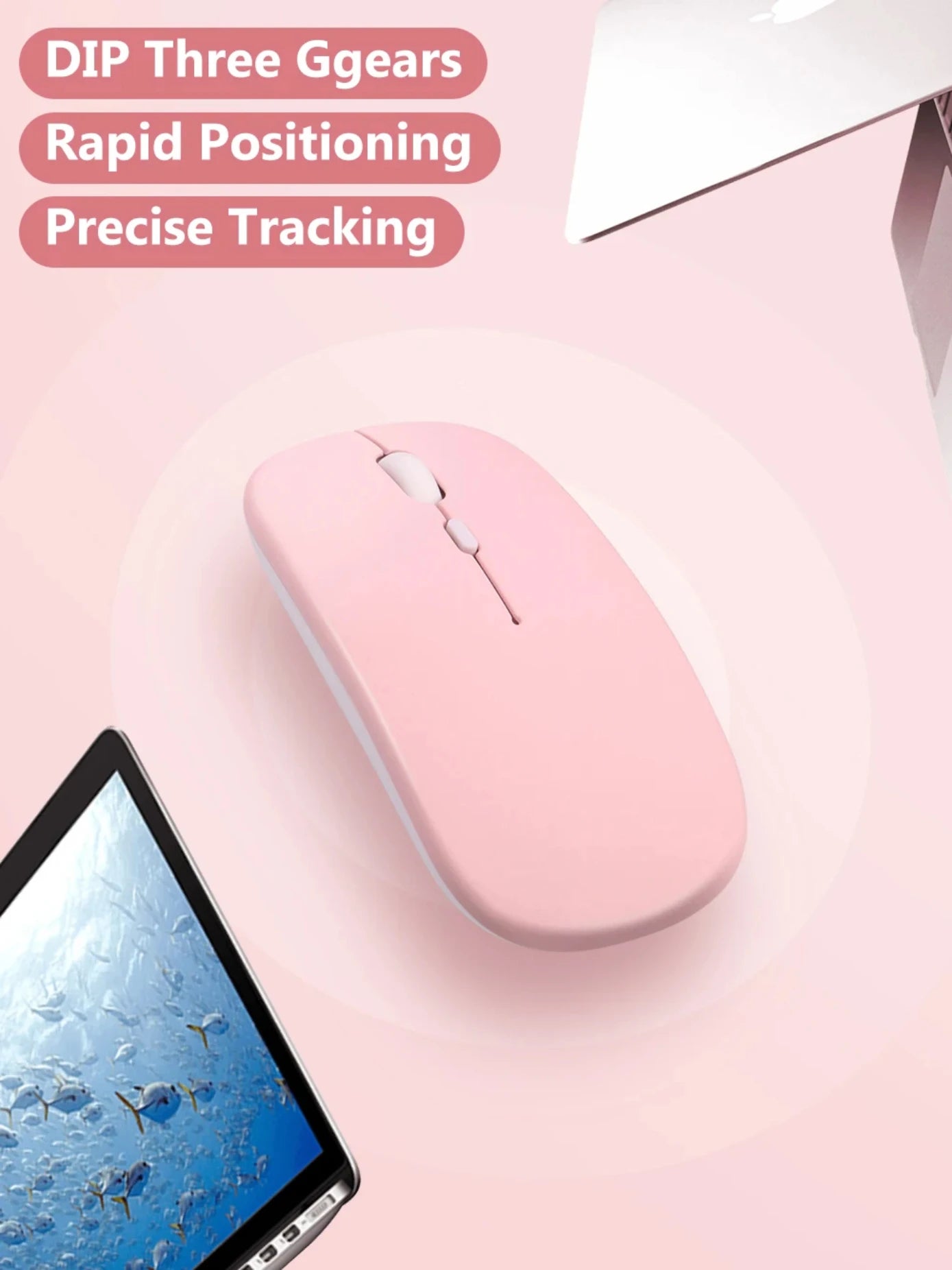 Souris Bluetooth Rechargeable 5.2 – Sans Fil Double Mode 2.4GHz & Bluetooth, Silencieuse, Ergonomique, Gaming & Bureau pour PC & Laptops