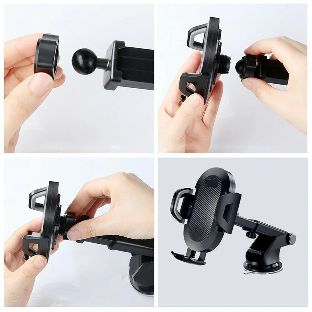 Support de téléphone voiture universel 360° – Bras rétractable & ventouse puissante – Compatible iPhone, Samsung, Xiaomi