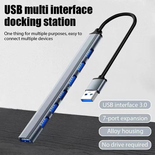7 Ports USB 3.0 Type-C HUB Haute Vitesse – Adaptateur OTG et Station d’Accueil Multiport pour PC, Laptop, Disque Dur, Souris & Clavier