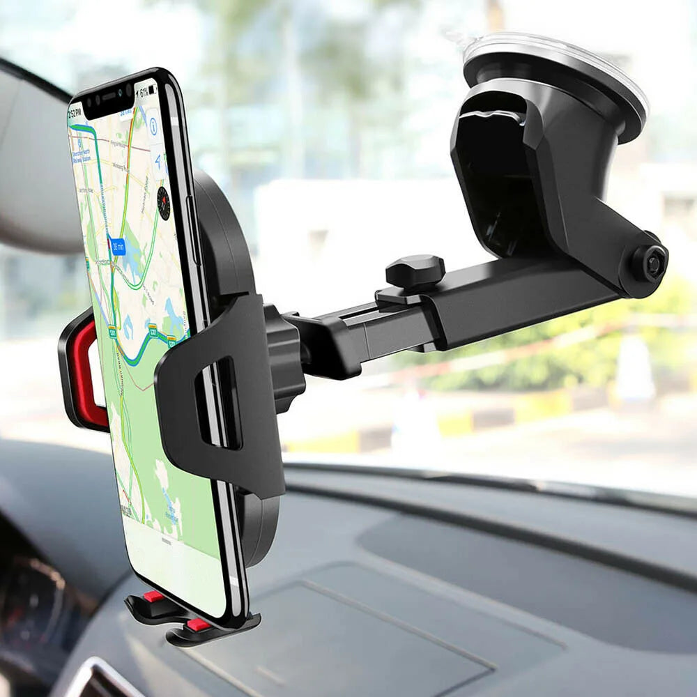 Support de téléphone voiture universel 360° – Bras rétractable & ventouse puissante – Compatible iPhone, Samsung, Xiaomi