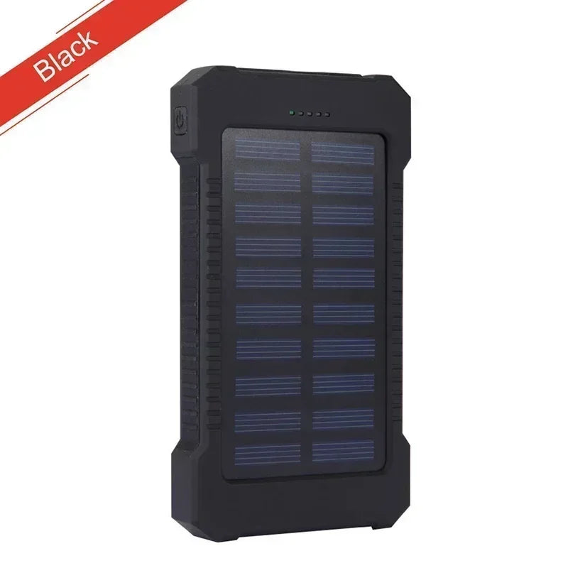 200000mAh Solar Power Bank External Battery Portable Charger Waterproof Powerbank W/ SOS Flashlight for IPhone Xiaomi Huawei