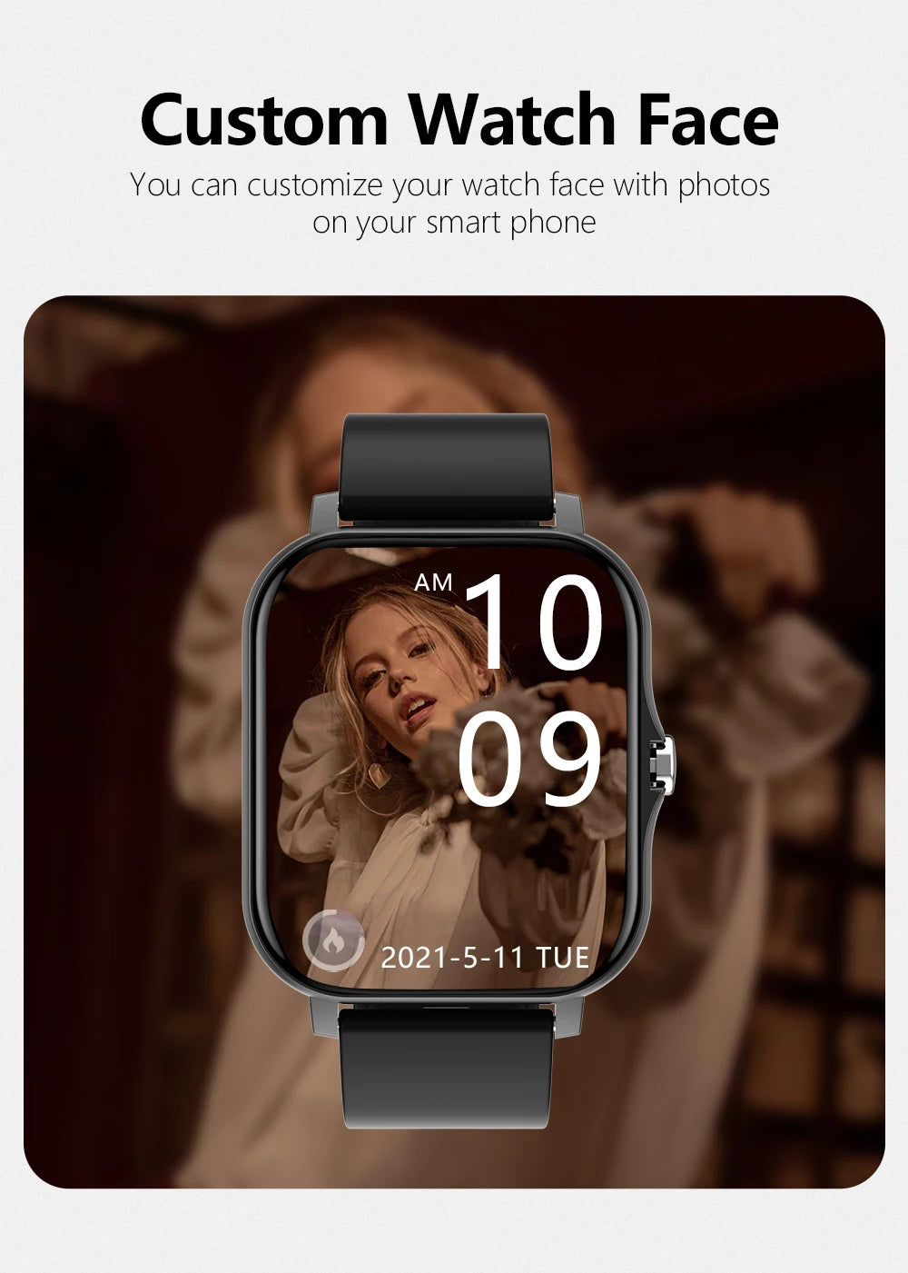 Montre Connectée Multifonction D13 / 116Plus – Smartwatch Sport avec Podomètre, Calories, Contrôle Musique, Notifications & Réveil – Pour Hommes, Femmes & Enfants