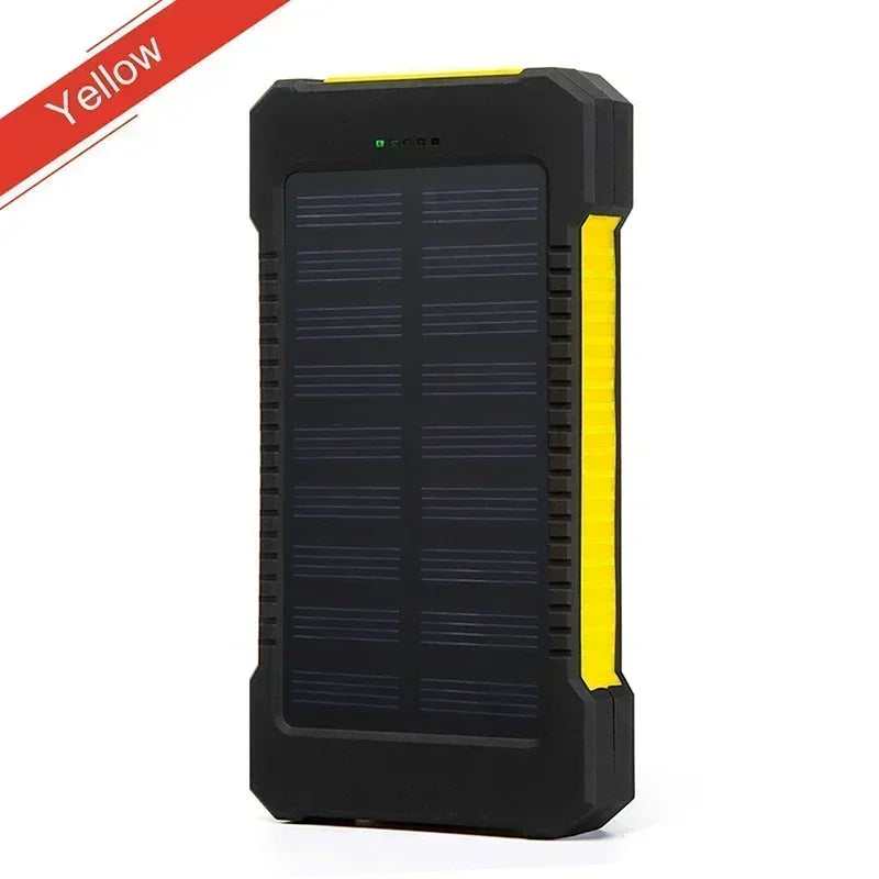 200000mAh Solar Power Bank External Battery Portable Charger Waterproof Powerbank W/ SOS Flashlight for IPhone Xiaomi Huawei