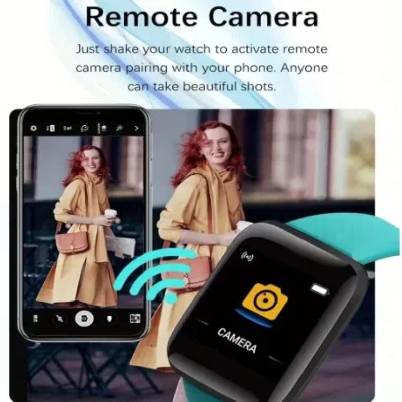 Montre Connectée Multifonction D13 / 116Plus – Smartwatch Sport avec Podomètre, Calories, Contrôle Musique, Notifications & Réveil – Pour Hommes, Femmes & Enfants