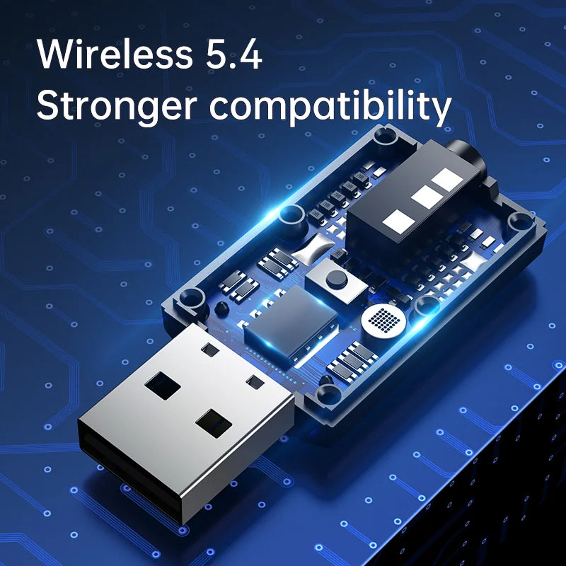 USB Bluetooth 5.4 Émetteur & Récepteur Audio – Adaptateur Sans Fil avec Micro, 3.5mm AUX/RCA pour TV, PC, Casque, Chaîne HIFI, Voiture & Musique