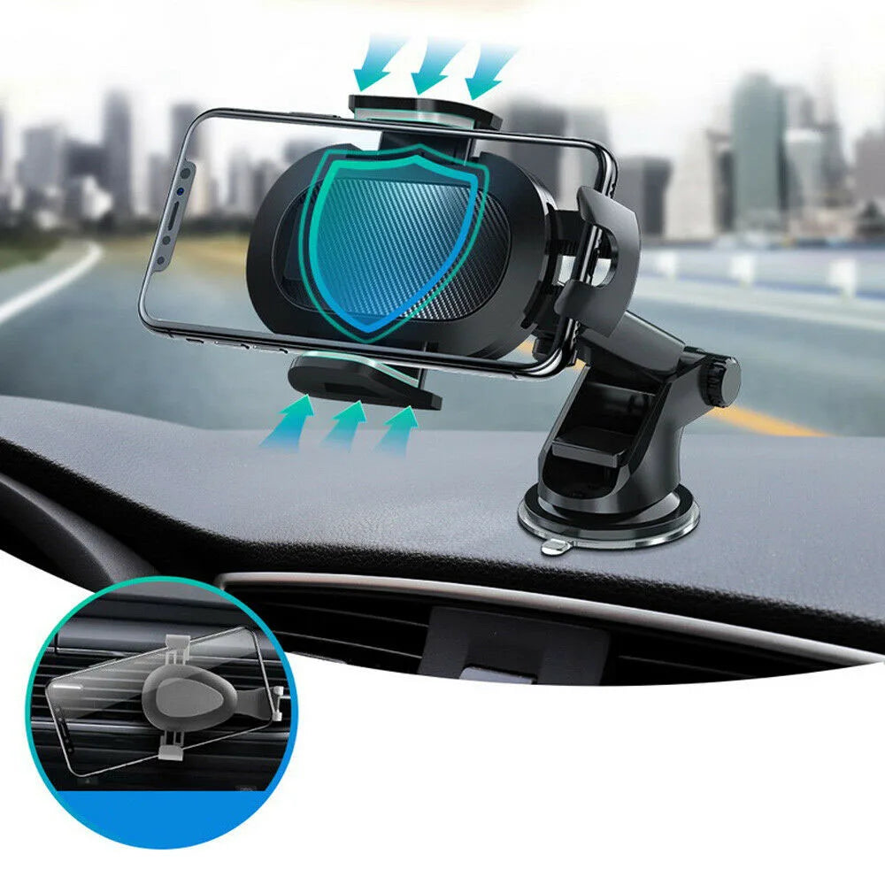 Support de téléphone voiture universel 360° – Bras rétractable & ventouse puissante – Compatible iPhone, Samsung, Xiaomi