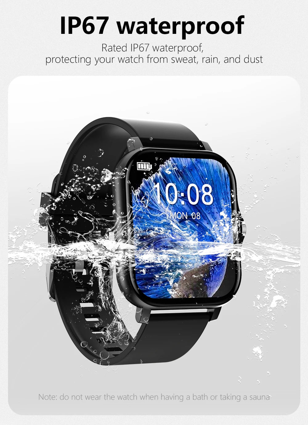 Montre Connectée Multifonction D13 / 116Plus – Smartwatch Sport avec Podomètre, Calories, Contrôle Musique, Notifications & Réveil – Pour Hommes, Femmes & Enfants
