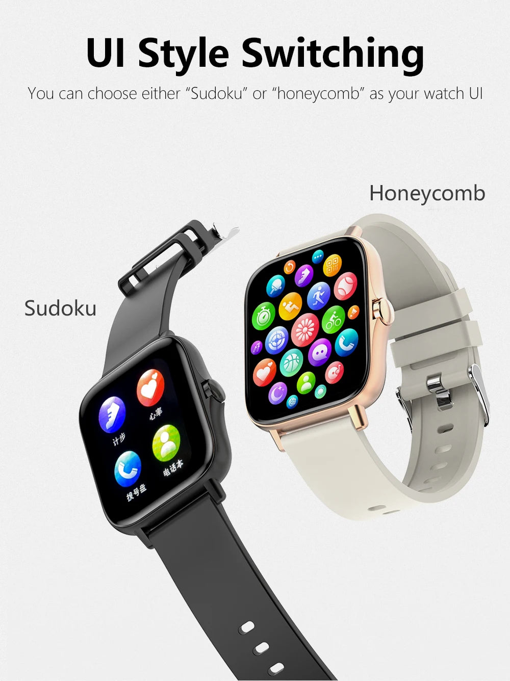 Montre Connectée Multifonction D13 / 116Plus – Smartwatch Sport avec Podomètre, Calories, Contrôle Musique, Notifications & Réveil – Pour Hommes, Femmes & Enfants