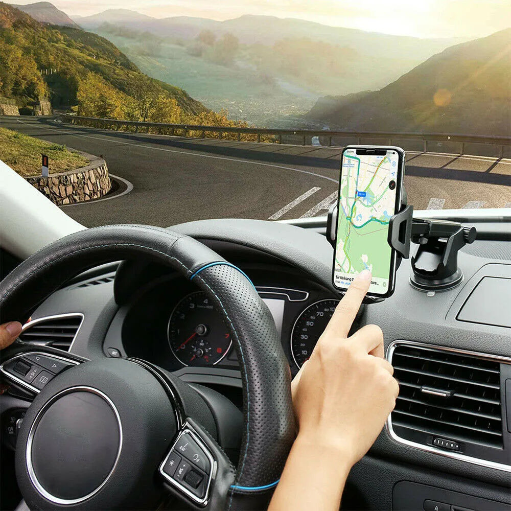 Support de téléphone voiture universel 360° – Bras rétractable & ventouse puissante – Compatible iPhone, Samsung, Xiaomi