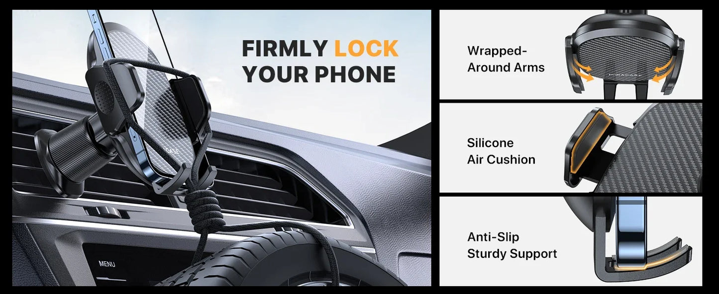 Support de téléphone voiture avec clip métallique – Fixation aération universelle pour iPhone, Samsung, Xiaomi