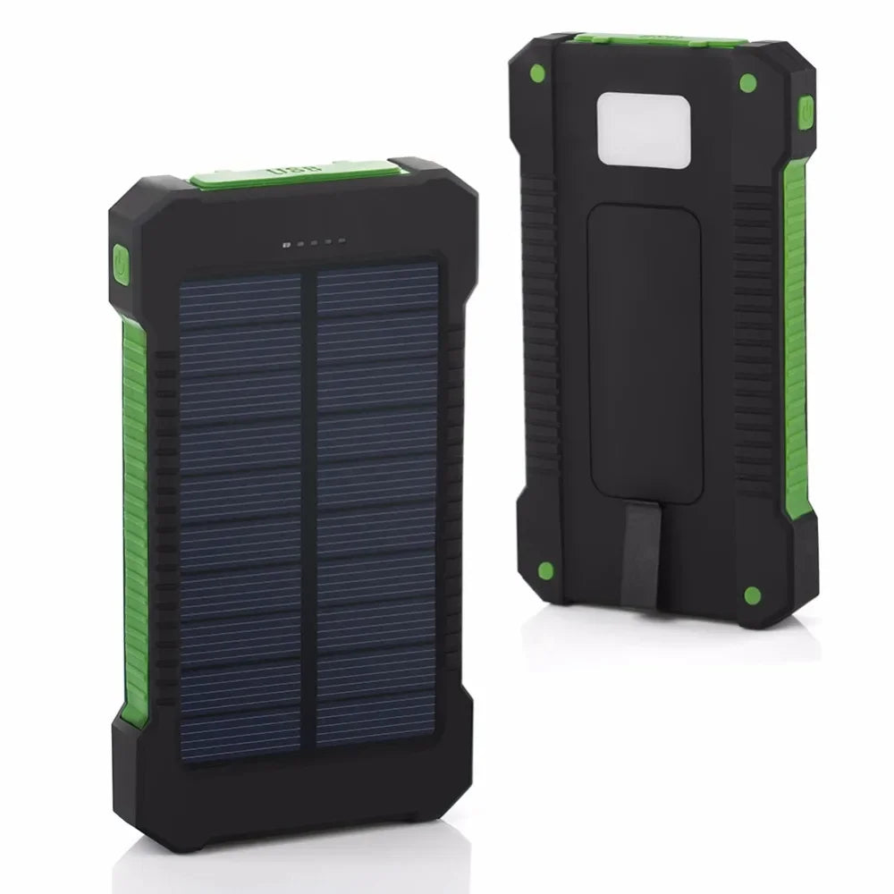 Powerbank Solaire 20000mAh, chargeur rapide avec lampe torche SOS, pour smartphone et Tablettes