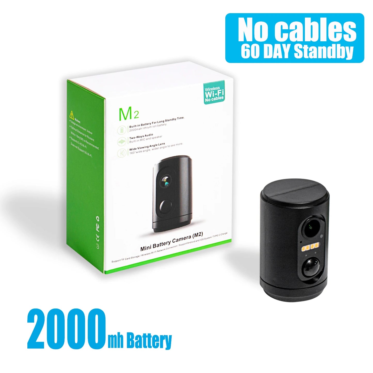 Caméra WiFi Mini 2024 – Vision Couleur Nuit, Détection PIR, Batterie Intégrée & Panneau Solaire – Sécurité HD
