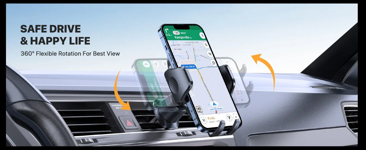 Support de téléphone voiture avec clip métallique – Fixation aération universelle pour iPhone, Samsung, Xiaomi