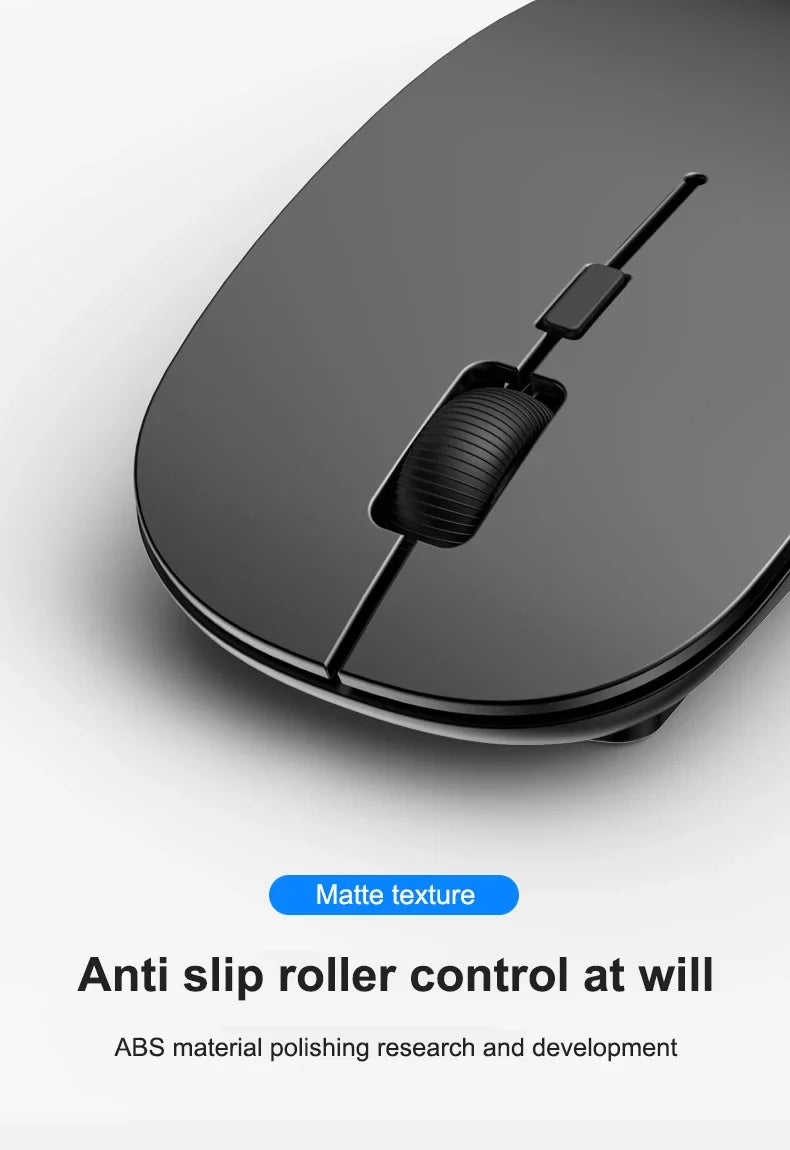 Souris sans fil Slim Bluetooth-compatible 2.4G Souris portable rechargeable/batterie sans fil pour ordinateur portable iPad