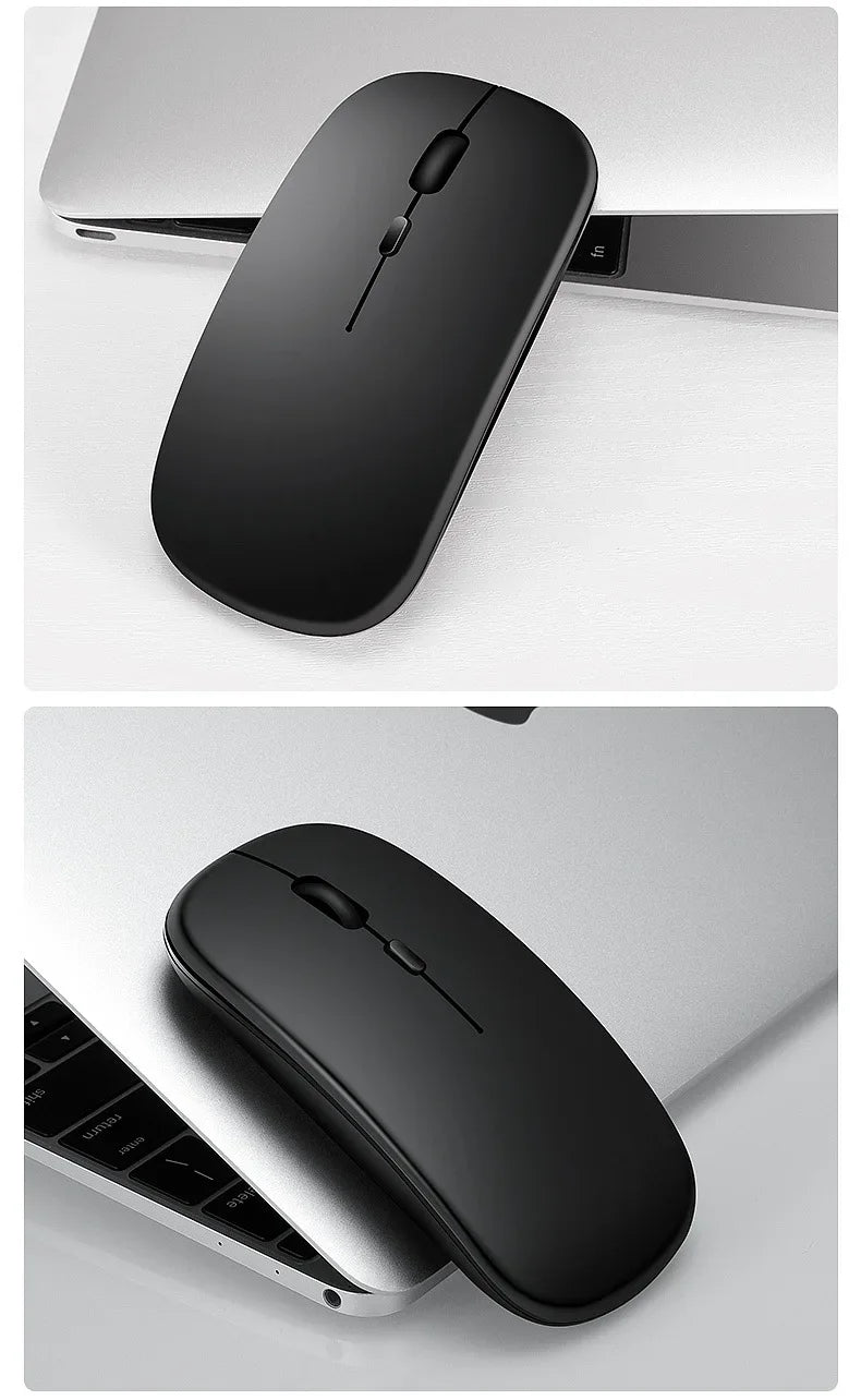 Souris sans fil Slim Bluetooth-compatible 2.4G Souris portable rechargeable/batterie sans fil pour ordinateur portable iPad