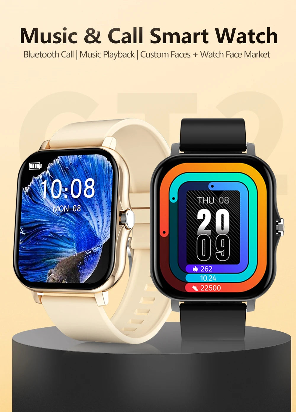 Montre Connectée Multifonction D13 / 116Plus – Smartwatch Sport avec Podomètre, Calories, Contrôle Musique, Notifications & Réveil – Pour Hommes, Femmes & Enfants