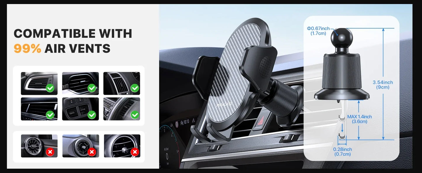 Support de téléphone voiture avec clip métallique – Fixation aération universelle pour iPhone, Samsung, Xiaomi
