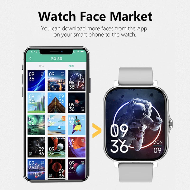 Montre Connectée Sport 1.83” – Fitness Tracker, Appels Bluetooth, Suivi Santé, Étanche – Smartwatch 2025 pour Hommes & Femmes, Compatible iOS & Xiaomi