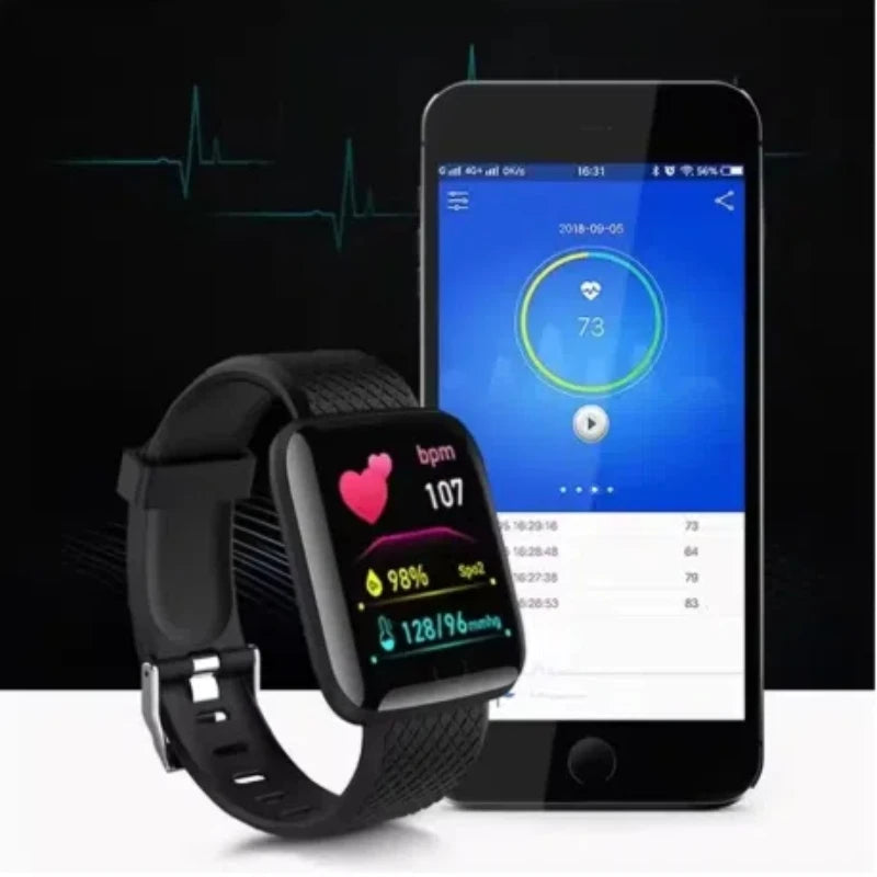 Montre Connectée Multifonction D13 / 116Plus – Smartwatch Sport avec Podomètre, Calories, Contrôle Musique, Notifications & Réveil – Pour Hommes, Femmes & Enfants