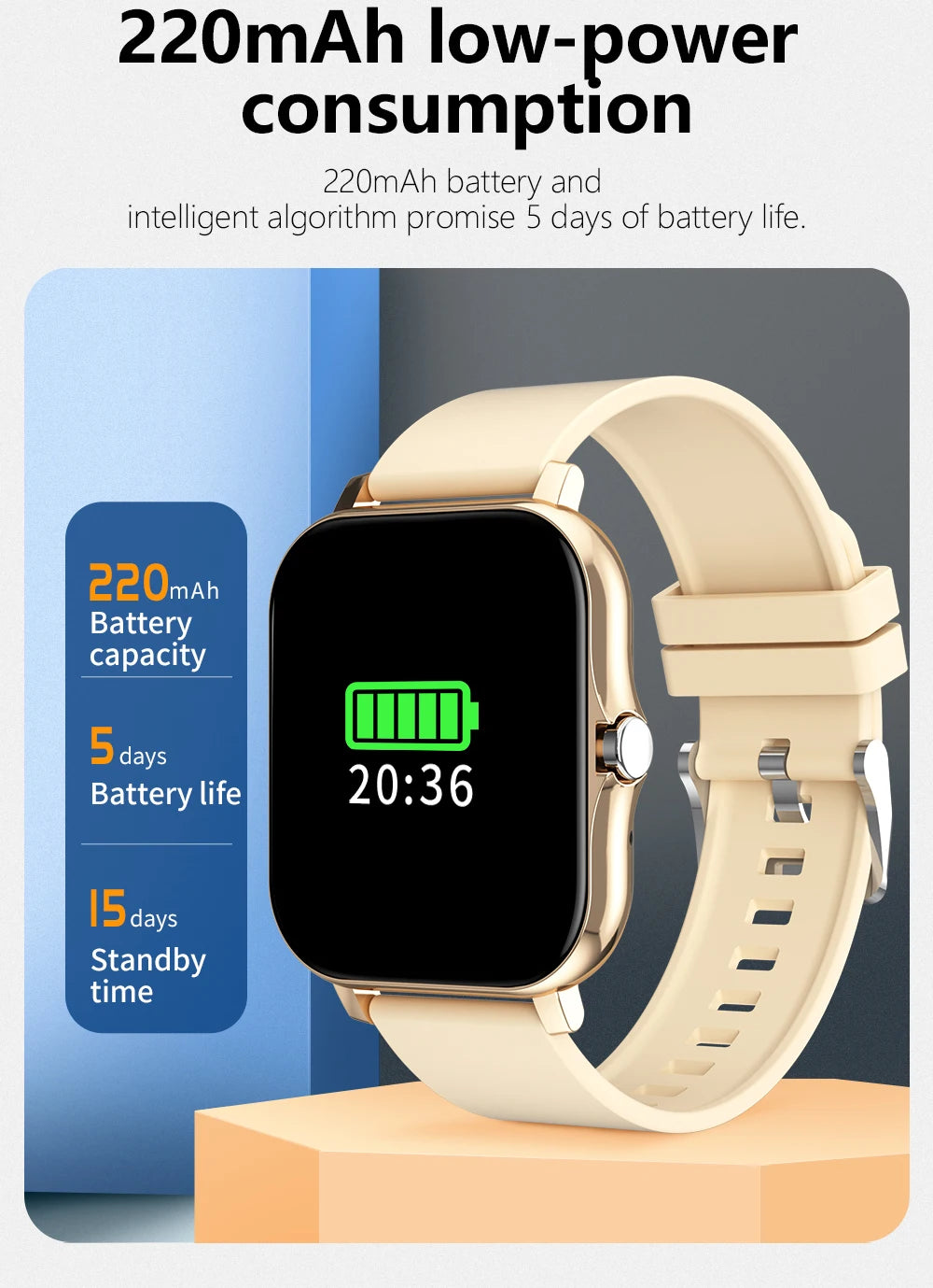 Montre Connectée Multifonction D13 / 116Plus – Smartwatch Sport avec Podomètre, Calories, Contrôle Musique, Notifications & Réveil – Pour Hommes, Femmes & Enfants