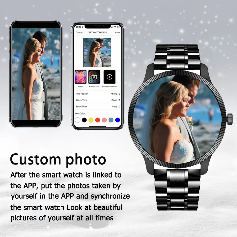 2025 New Business Smartwatch Men 1.3 HD 360*360 AMOLED Health Tracker Custom Photo Offers Today Gift Voice Assistant Watch Male