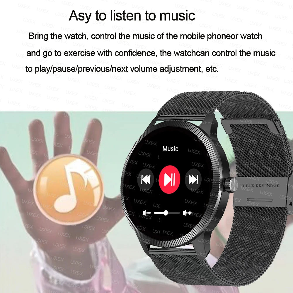 Montre Connectée Business 2025 – Écran AMOLED 1.3” HD 360×360, Assistant Vocal, Tracker Santé, Photo Personnalisée – Idée Cadeau Homme