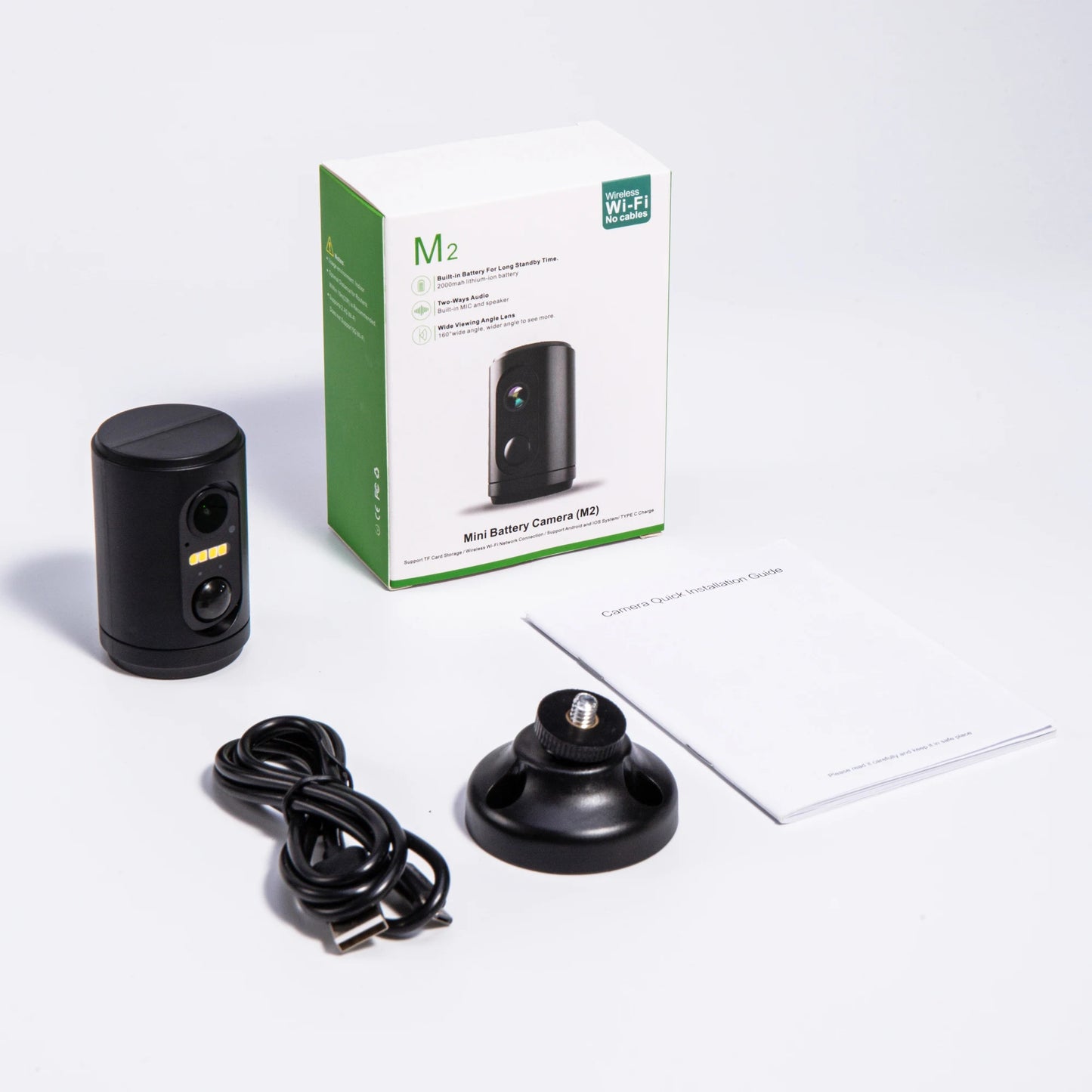 Caméra WiFi Mini 2024 – Vision Couleur Nuit, Détection PIR, Batterie Intégrée & Panneau Solaire – Sécurité HD