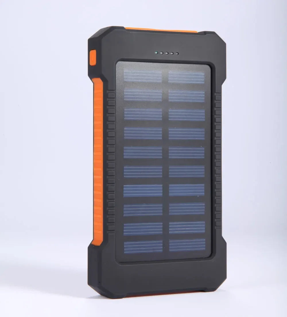 Powerbank Solaire 20000mAh, chargeur rapide avec lampe torche SOS, pour smartphone et Tablettes