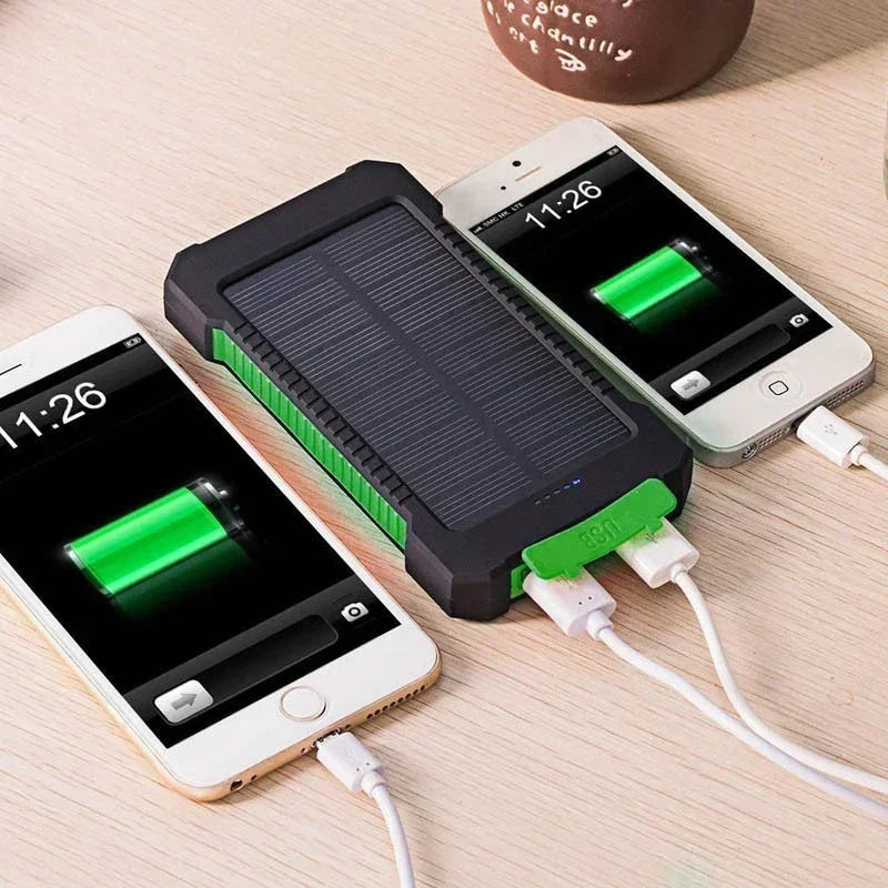 200000mAh Solar Power Bank External Battery Portable Charger Waterproof Powerbank W/ SOS Flashlight for IPhone Xiaomi Huawei